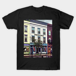 Owego NY - Rainy Evening on Front Street T-Shirt